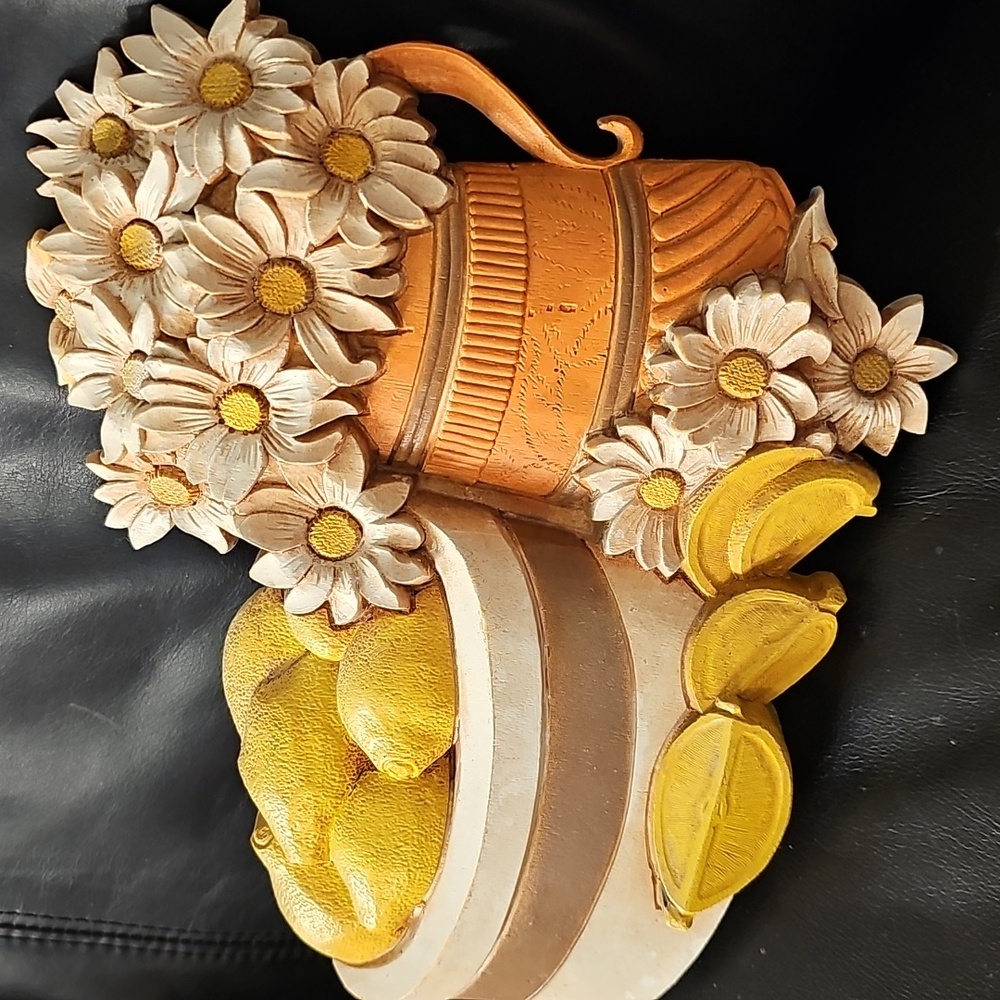 Vintage 1981 Syroco Homeco Lemons And Pears Kitchen Wall Plaque Style 7610 EUC - Picture 7 of 7